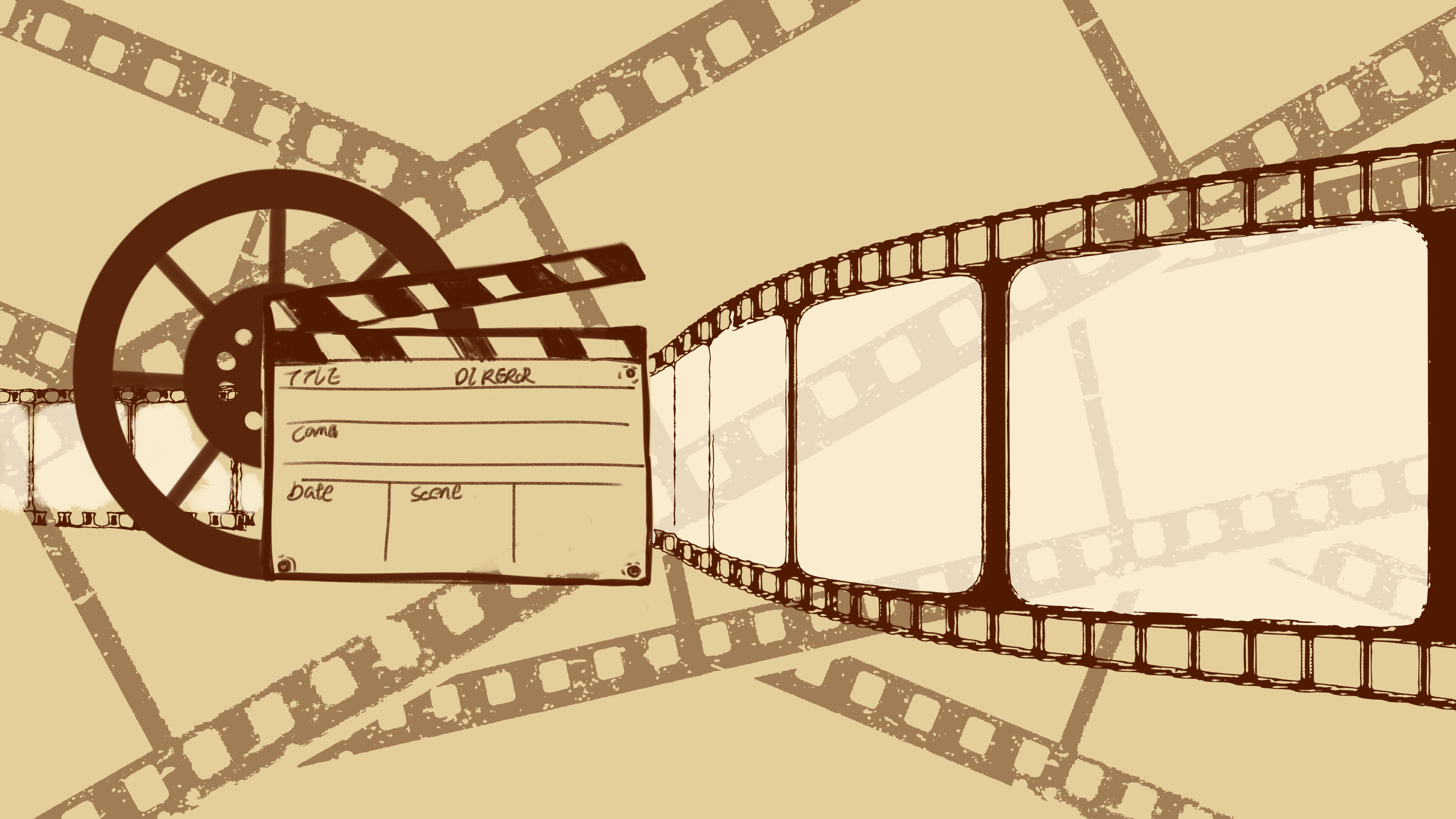 old retro movie reel illustration